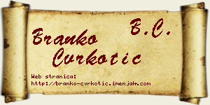 Branko Cvrkotić vizit kartica